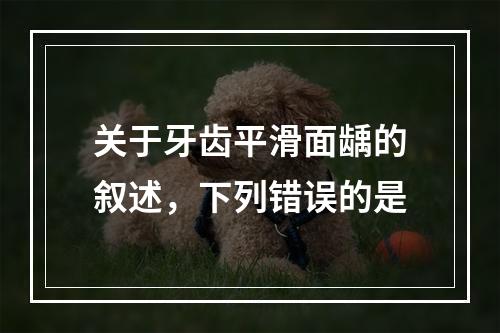 关于牙齿平滑面龋的叙述，下列错误的是