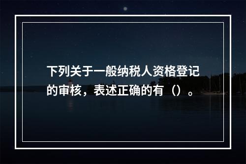 下列关于一般纳税人资格登记的审核，表述正确的有（）。