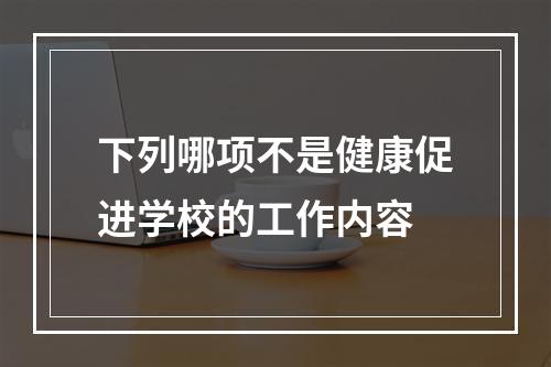 下列哪项不是健康促进学校的工作内容