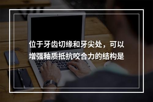 位于牙齿切缘和牙尖处，可以增强釉质抵抗咬合力的结构是