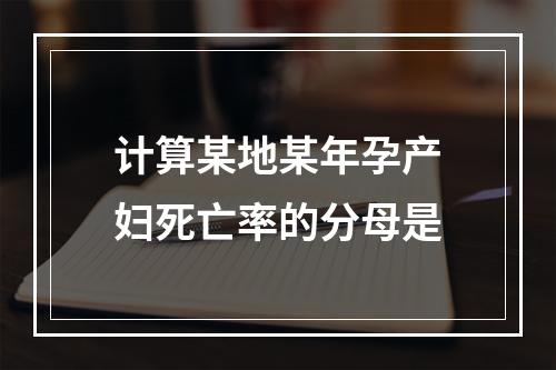 计算某地某年孕产妇死亡率的分母是