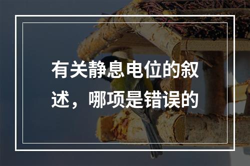 有关静息电位的叙述，哪项是错误的