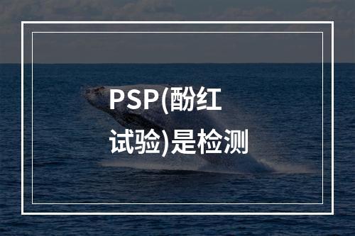 PSP(酚红试验)是检测