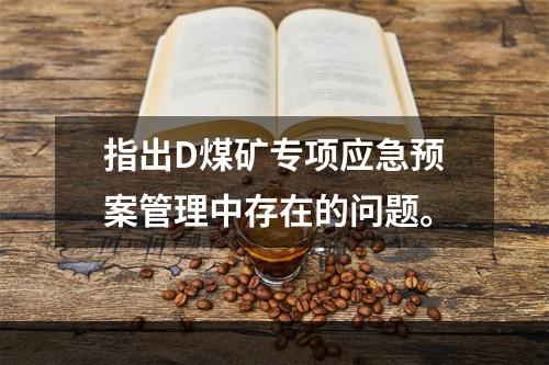 指出D煤矿专项应急预案管理中存在的问题。