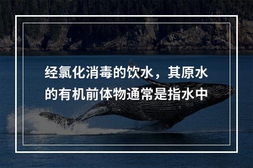 经氯化消毒的饮水，其原水的有机前体物通常是指水中