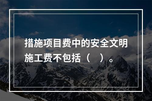 措施项目费中的安全文明施工费不包括（　）。