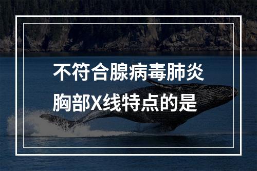 不符合腺病毒肺炎胸部X线特点的是