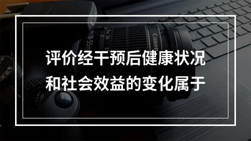 评价经干预后健康状况和社会效益的变化属于