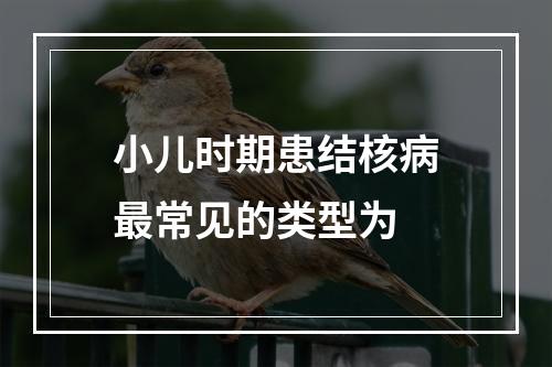 小儿时期患结核病最常见的类型为