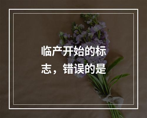 临产开始的标志，错误的是