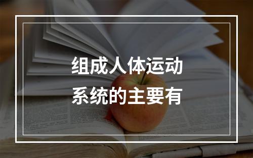 组成人体运动系统的主要有