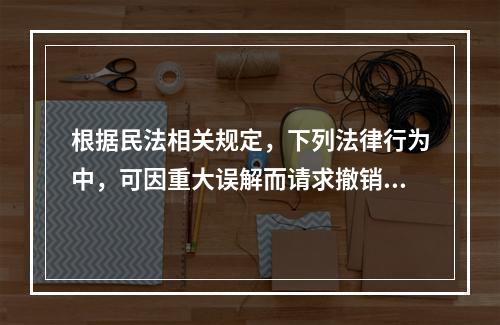 根据民法相关规定，下列法律行为中，可因重大误解而请求撤销的有