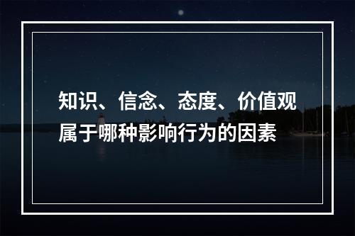 知识、信念、态度、价值观属于哪种影响行为的因素