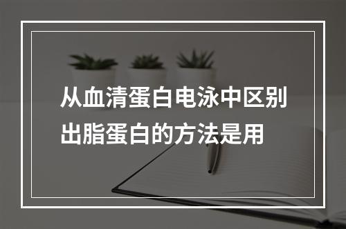 从血清蛋白电泳中区别出脂蛋白的方法是用