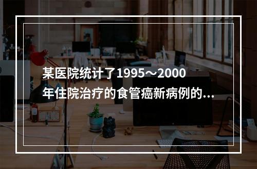 某医院统计了1995～2000年住院治疗的食管癌新病例的基本