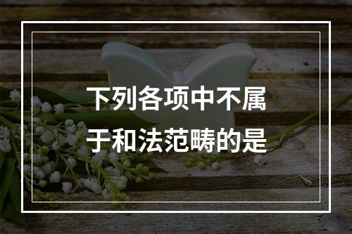 下列各项中不属于和法范畴的是