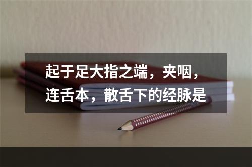 起于足大指之端，夹咽，连舌本，散舌下的经脉是