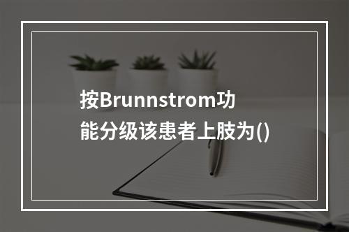 按Brunnstrom功能分级该患者上肢为()