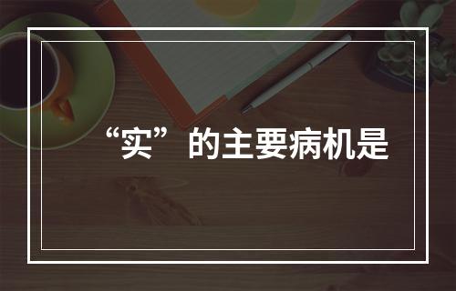 “实”的主要病机是