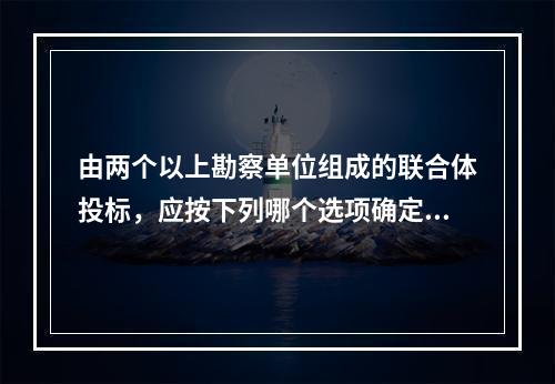 由两个以上勘察单位组成的联合体投标，应按下列哪个选项确定资质