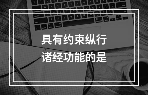 具有约束纵行诸经功能的是