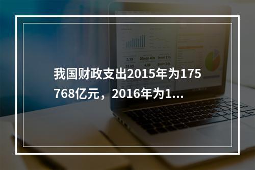 我国财政支出2015年为175768亿元，2016年为187