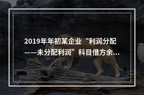 2019年年初某企业“利润分配——未分配利润”科目借方余额2