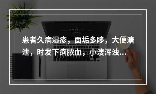 患者久病湿疹，面垢多眵，大便溏泄，时发下痢脓血，小溲浑浊不清