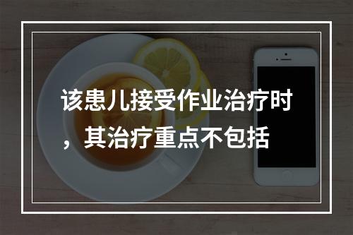 该患儿接受作业治疗时，其治疗重点不包括