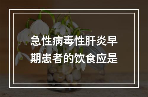 急性病毒性肝炎早期患者的饮食应是