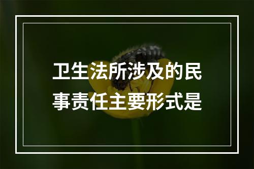 卫生法所涉及的民事责任主要形式是