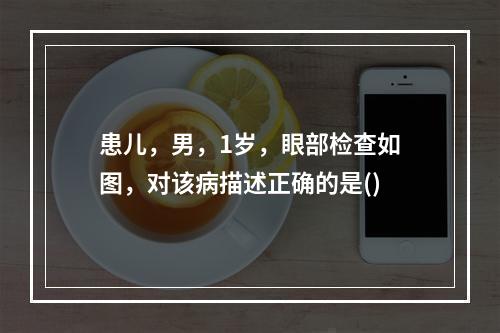 患儿，男，1岁，眼部检查如图，对该病描述正确的是()