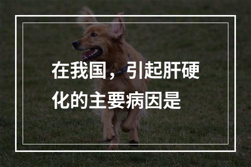 在我国，引起肝硬化的主要病因是