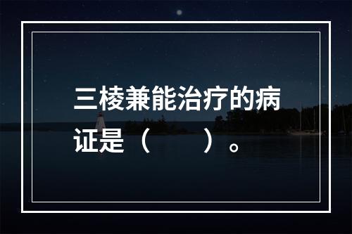 三棱兼能治疗的病证是（　　）。