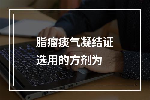 脂瘤痰气凝结证选用的方剂为