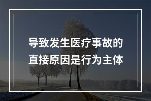 导致发生医疗事故的直接原因是行为主体