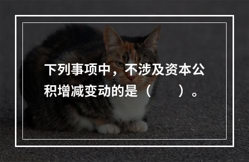 下列事项中，不涉及资本公积增减变动的是（　　）。