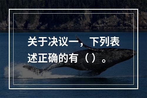 关于决议一，下列表述正确的有（	）。