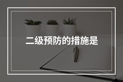 二级预防的措施是