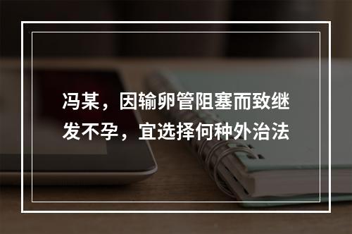 冯某，因输卵管阻塞而致继发不孕，宜选择何种外治法