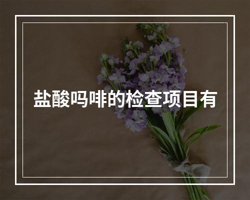 盐酸吗啡的检查项目有