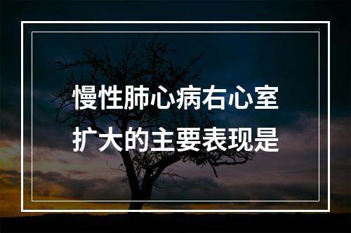 慢性肺心病右心室扩大的主要表现是