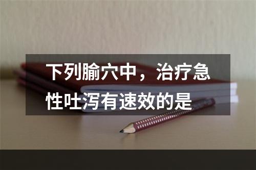 下列腧穴中，治疗急性吐泻有速效的是