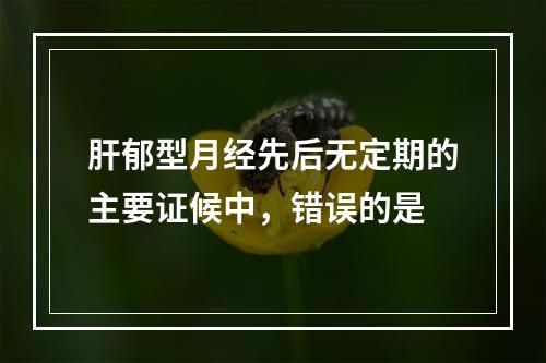 肝郁型月经先后无定期的主要证候中，错误的是