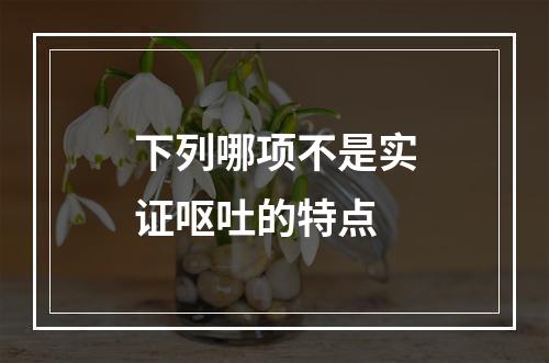 下列哪项不是实证呕吐的特点