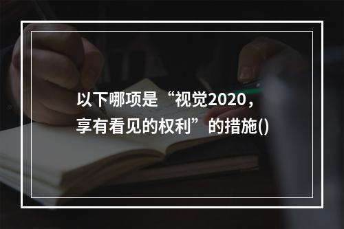 以下哪项是“视觉2020，享有看见的权利”的措施()