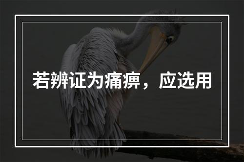 若辨证为痛痹，应选用