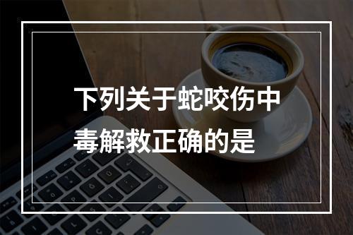 下列关于蛇咬伤中毒解救正确的是