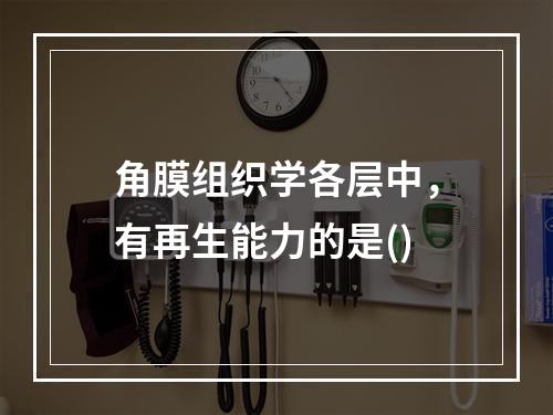 角膜组织学各层中，有再生能力的是()