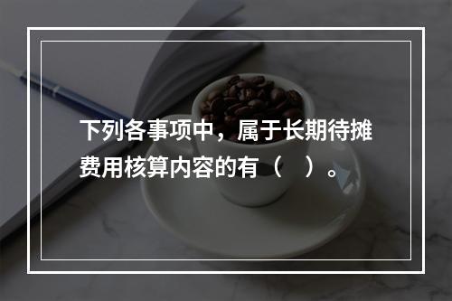 下列各事项中，属于长期待摊费用核算内容的有（　）。